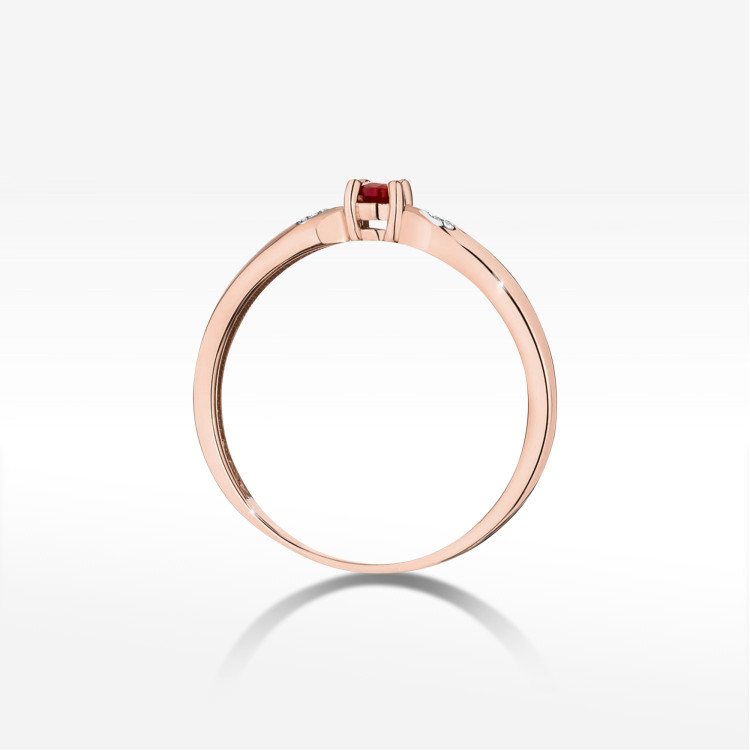 Pierścionek PV-173 Rubin 0,15ct różowe złoto