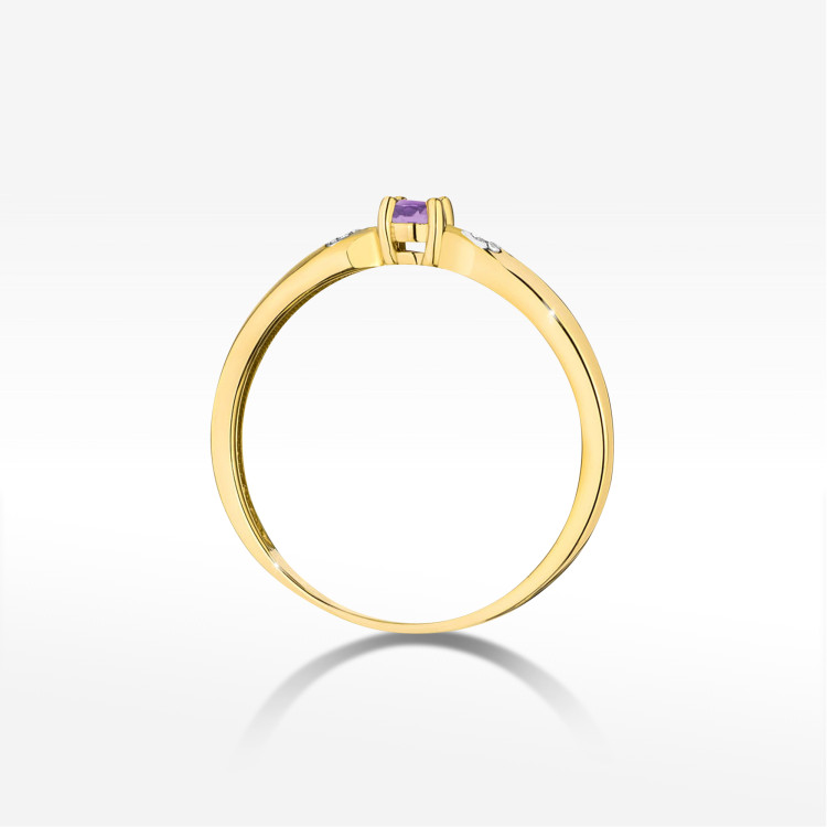 Pierścionek PV-173 Ametyst 0,10ct żółte złoto