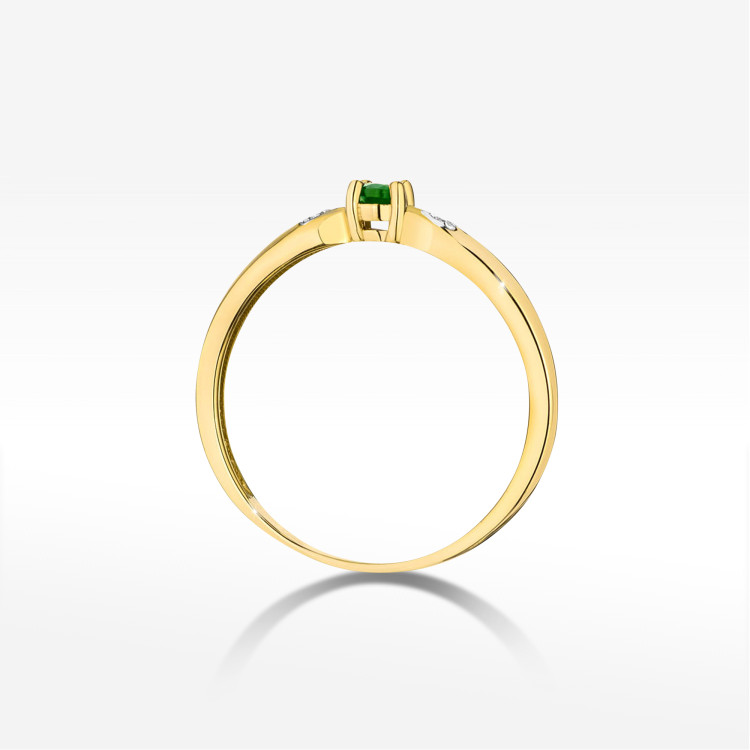 Pierścionek PV-173 Szmaragd 0,15ct żółte złoto
