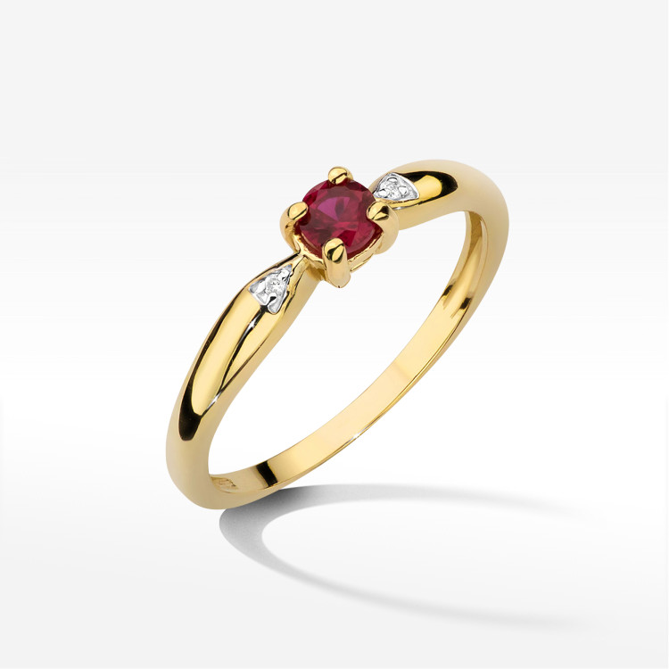 Pierścionek PV-173 Rubin 0,15ct żółte złoto