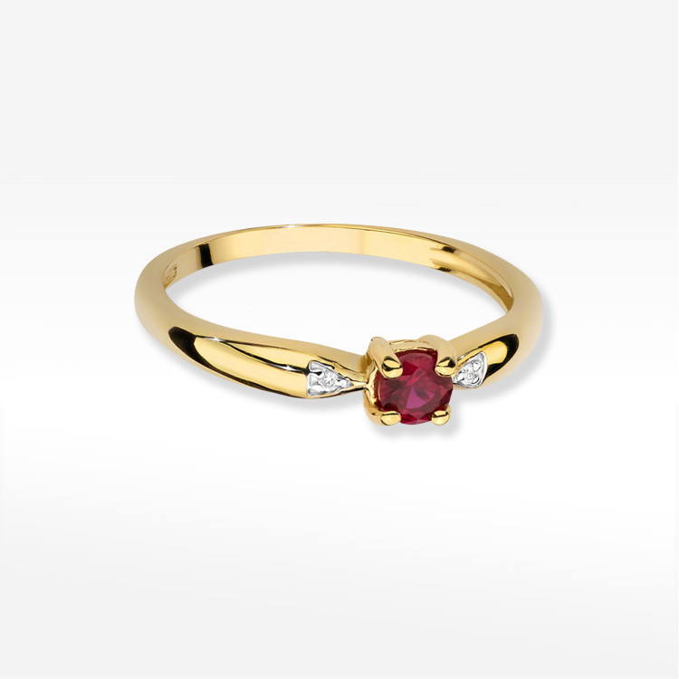 Pierścionek PV-173 Rubin 0,15ct żółte złoto