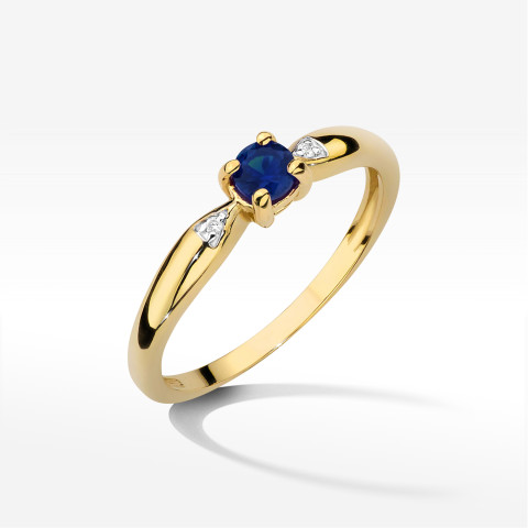 Pierścionek PV-173 Szafir 0,15ct żółte złoto