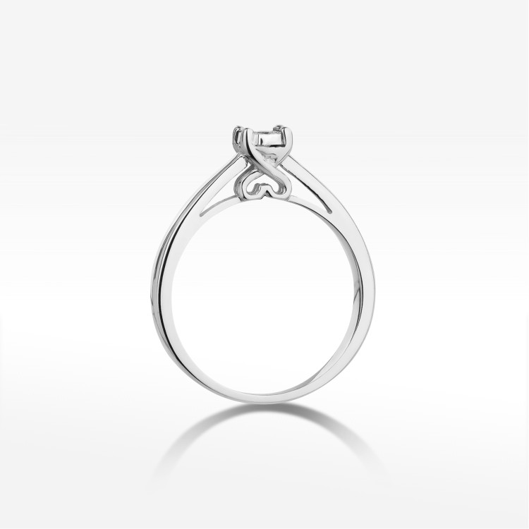 Pierścionek z białego złota z diamentem - próba 585 0,08CT PV-235B