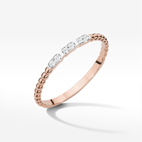 Pierścionek W0479 z diamentami 0,03CT różowe złoto