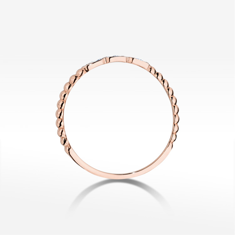 Pierścionek W0479 z diamentami 0,03CT różowe złoto