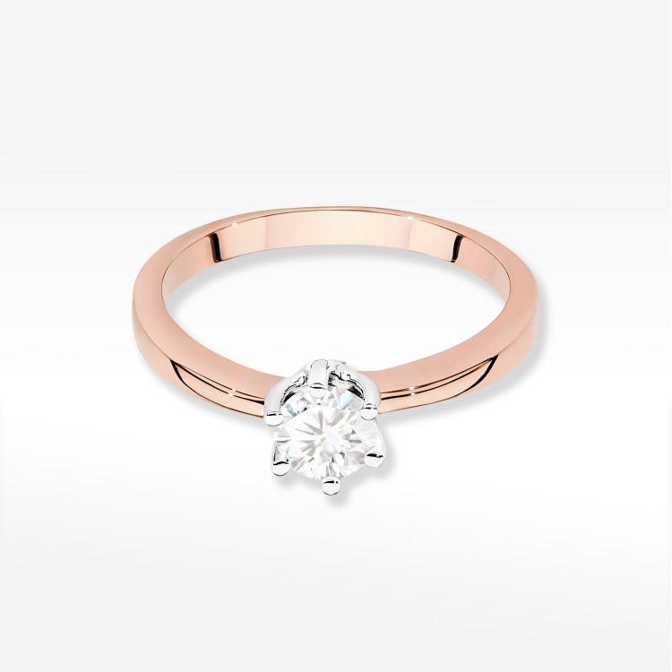 Pierścionek W0482 Diament 0,40ct różowe złoto