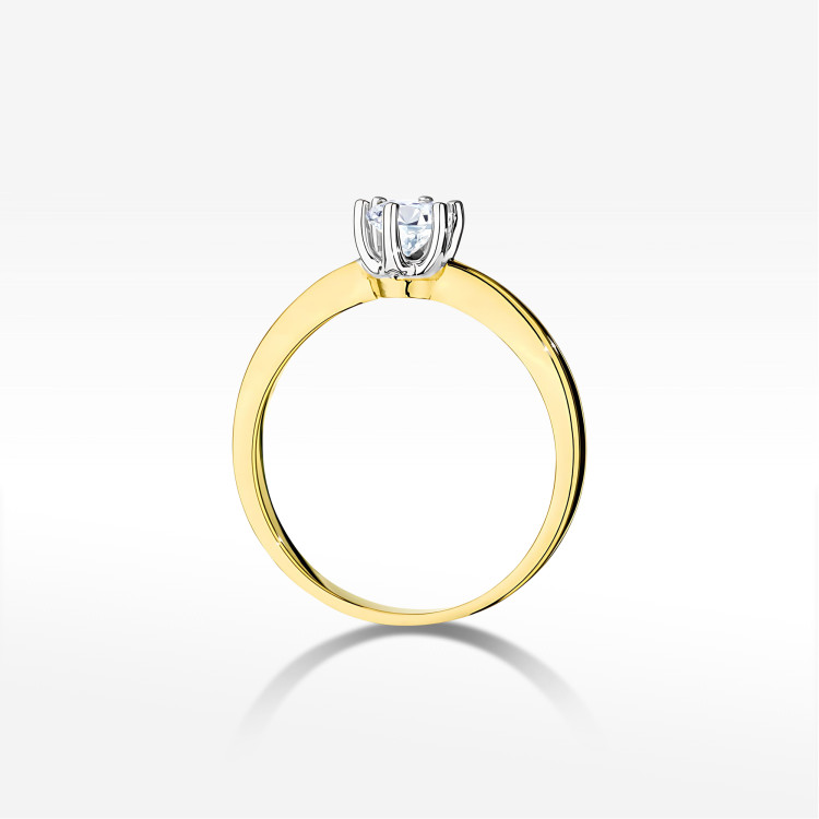 Pierścionek W0482 Diament 0,40ct żółte złoto