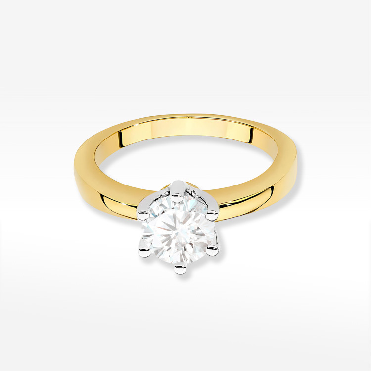 Pierścionek W0482 Diament 0,70ct żółte złoto