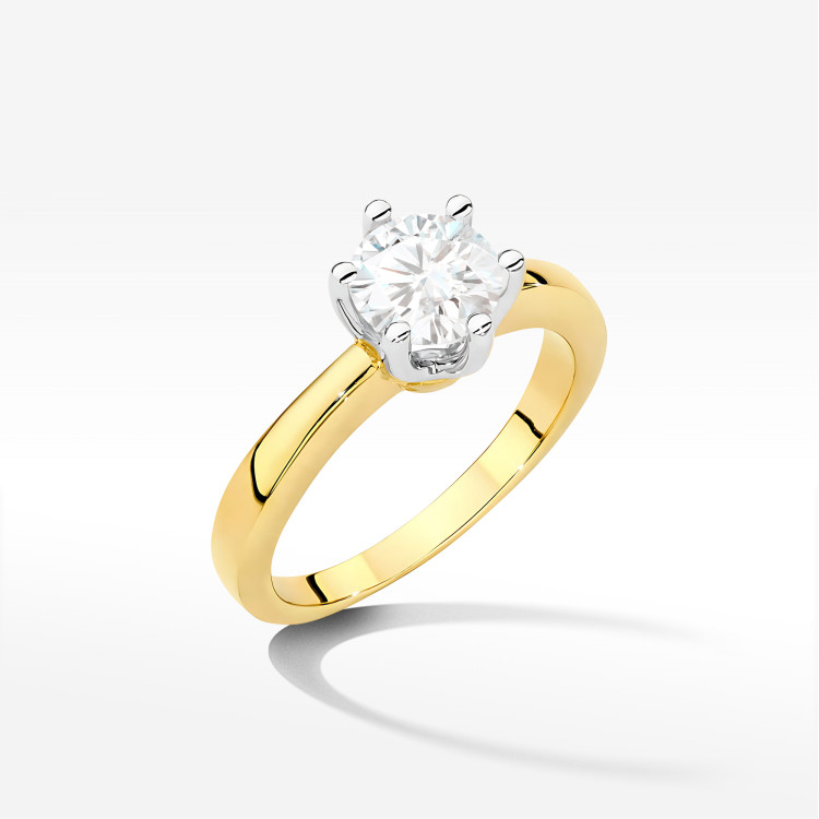 Pierścionek W0482 Diament 1,00ct żółte złoto