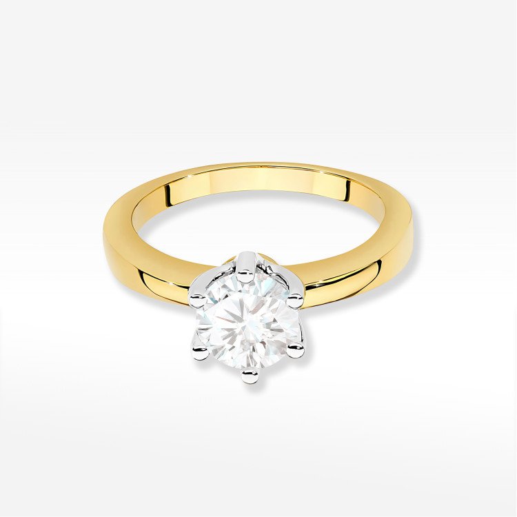 Pierścionek W0482 Diament 1,00ct żółte złoto