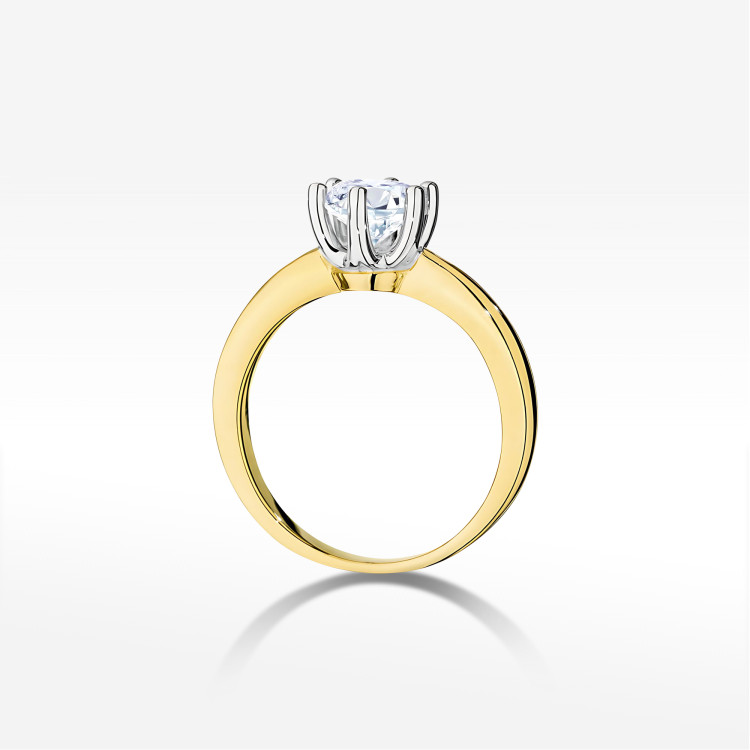 Pierścionek W0482 Diament 1,00ct żółte złoto