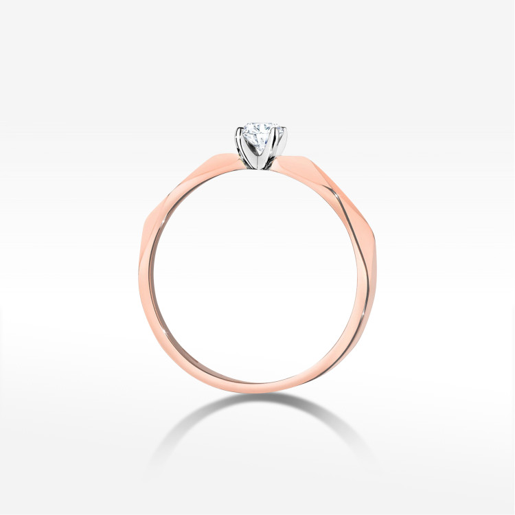 Pierścionek W0484 Diament 0,10ct różowe złoto