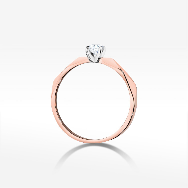 Pierścionek W0484 Diament 0,15ct różowe złoto