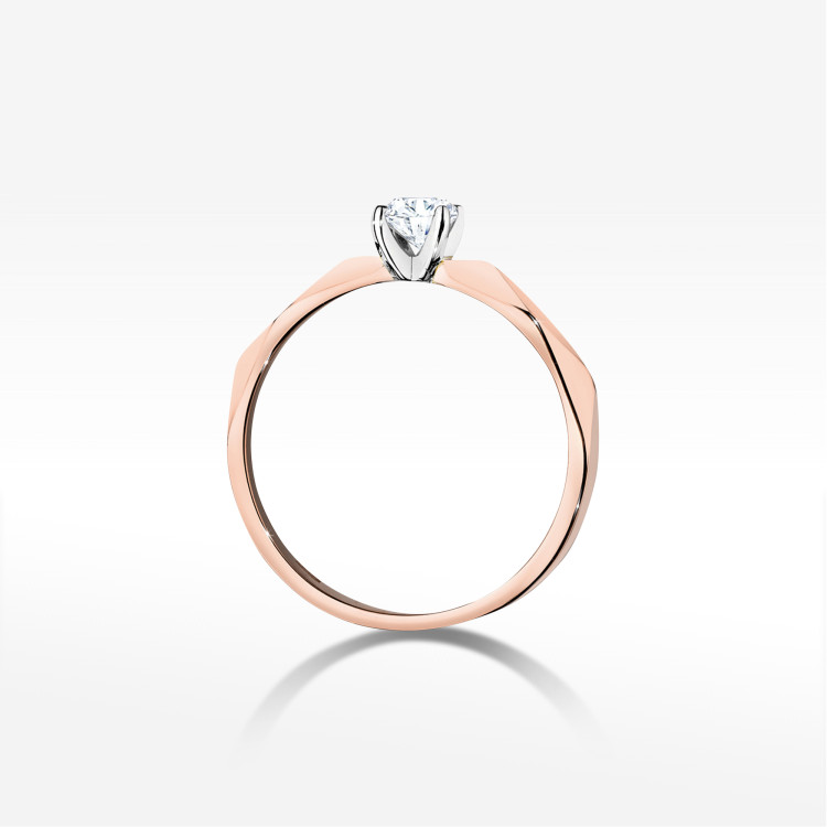 Pierścionek W0484 Diament 0,20ct różowe złoto
