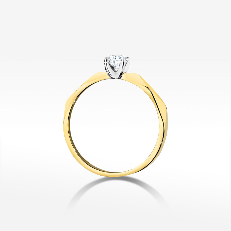 Pierścionek W0484 Diament 0,20ct żółte złoto
