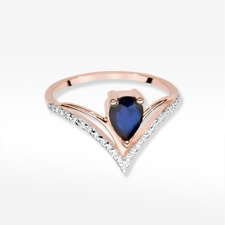 Pierścionek Szafir 0,725ct różowe złoto W0487