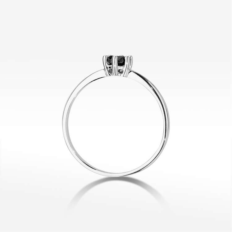Pierścionek z białego złota z czarnym diamentem - próba 585 0,60CT PV-227BK