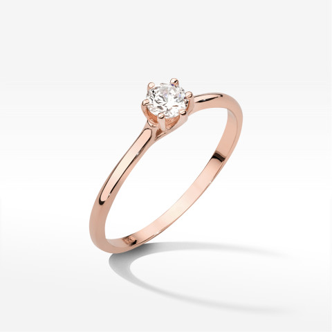 Pierścionek W0499 Diament 0,21ct różowe złoto