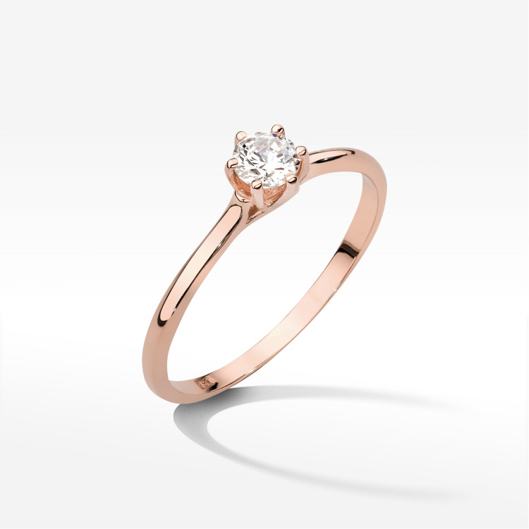 Pierścionek W0499 Diament 0,21ct różowe złoto