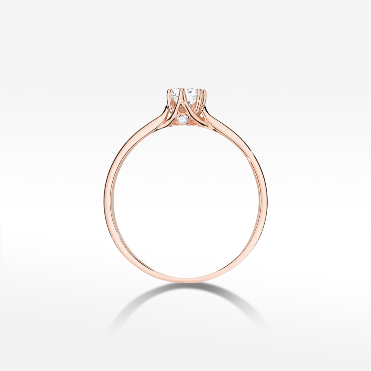 Pierścionek W0499 Diament 0,21ct różowe złoto
