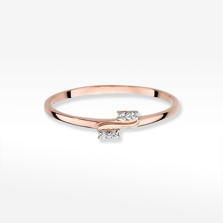 Pierścionek W0505 z diamentami 0,03CT różowe złoto