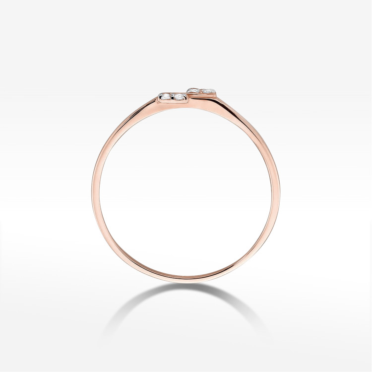 Pierścionek W0505 z diamentami 0,03CT różowe złoto