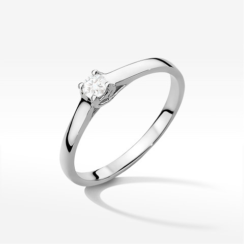 Pierścionek W0506 Diament 0,12ct białe złoto