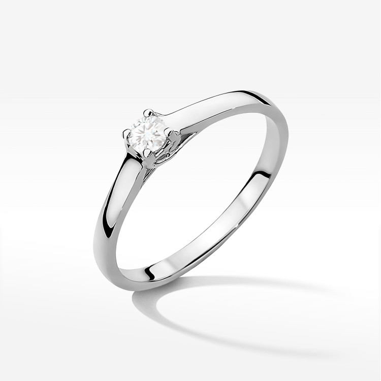 Pierścionek W0506 Diament 0,12ct białe złoto