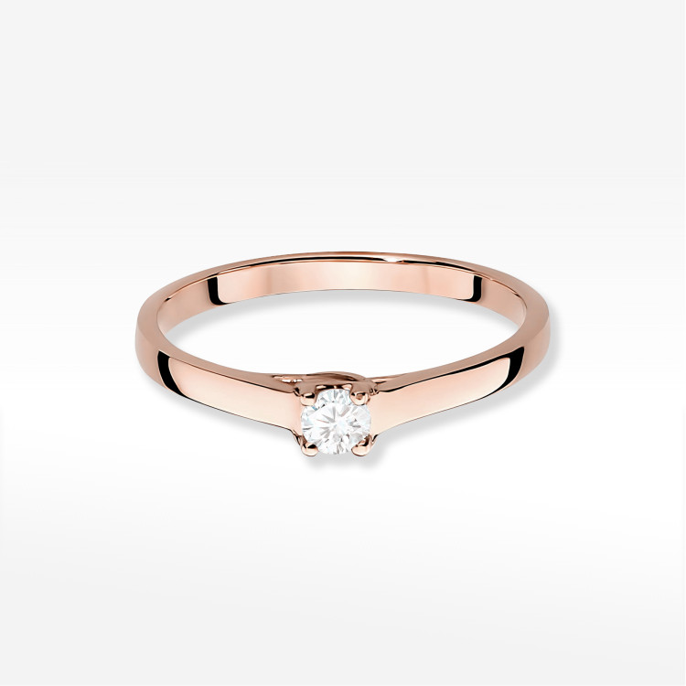 Pierścionek W0506 Diament 0,12ct różowe złoto
