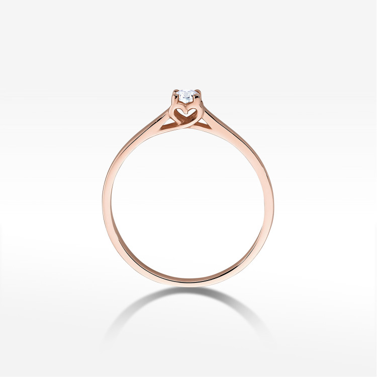 Pierścionek W0506 Diament 0,12ct różowe złoto