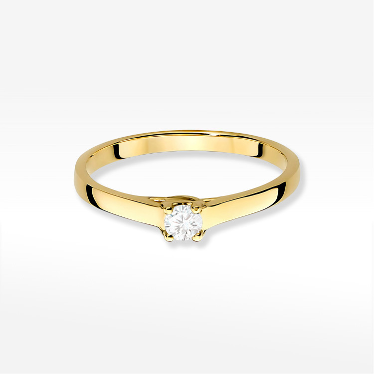 Pierścionek W0506 Diament 0,12ct żółte złoto