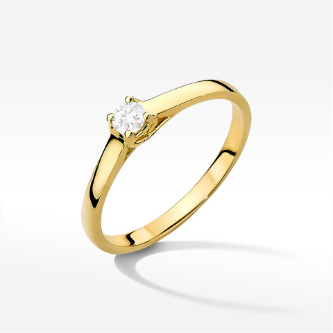 Pierścionek W0506 Diament 0,12ct żółte złoto