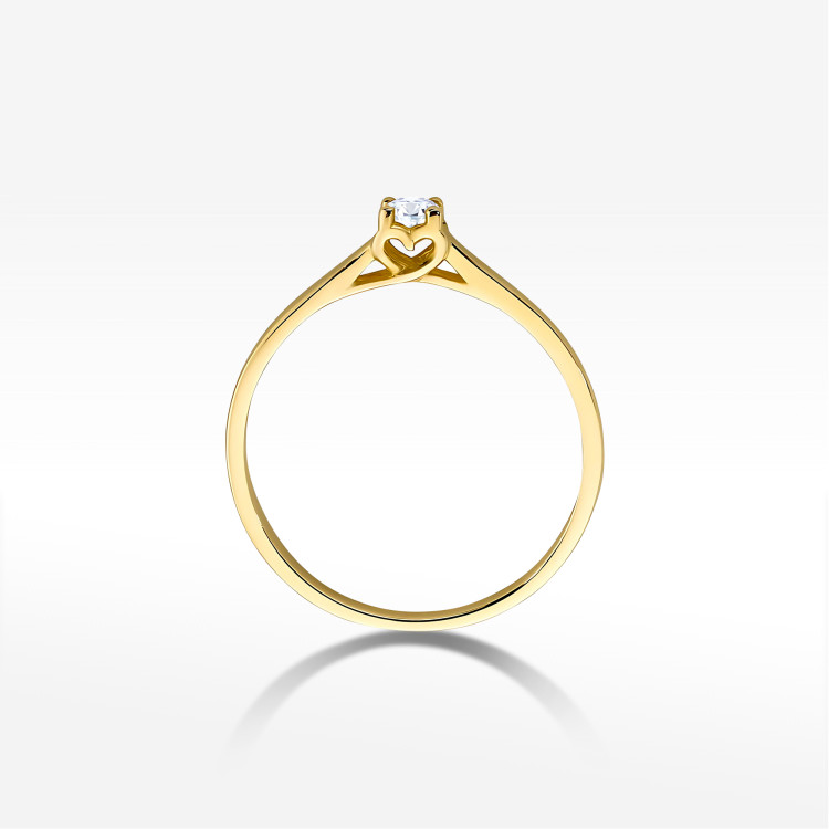Pierścionek W0506 Diament 0,12ct żółte złoto