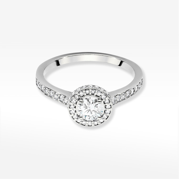 Pierścionek W0508 Diament 0,87ct białe złoto