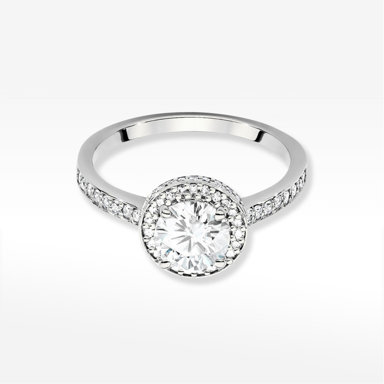 Pierścionek W0508 Diament 1,38ct białe złoto