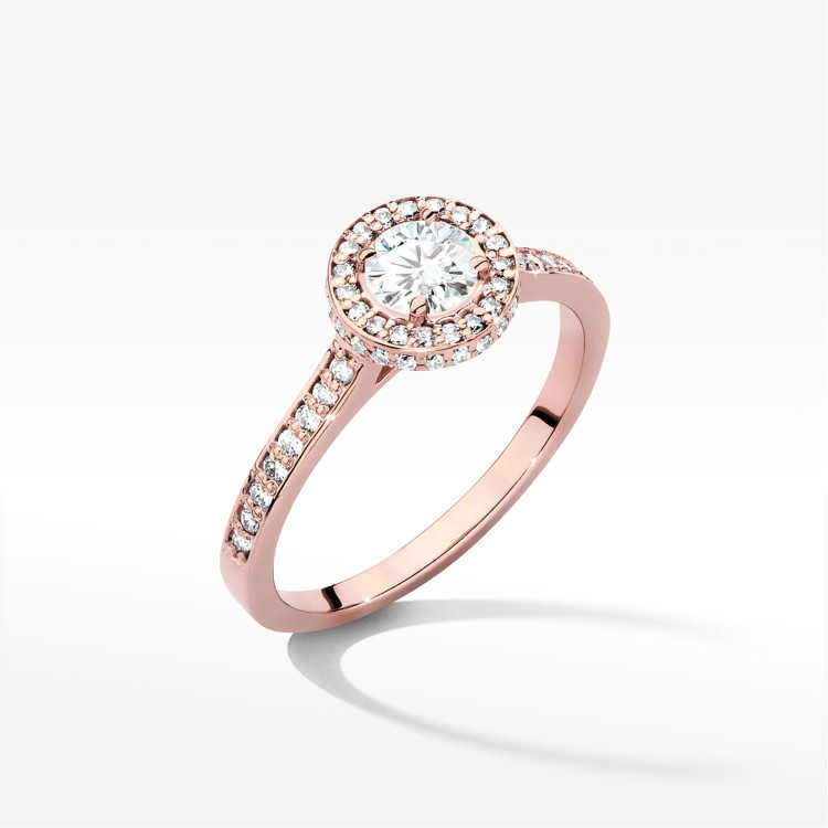 Pierścionek W0508 Diament 0,87ct różowe złoto