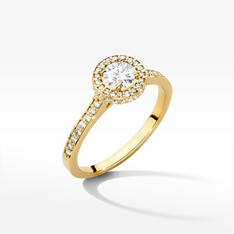 Pierścionek W0508 Diament 0,87ct żółte złoto