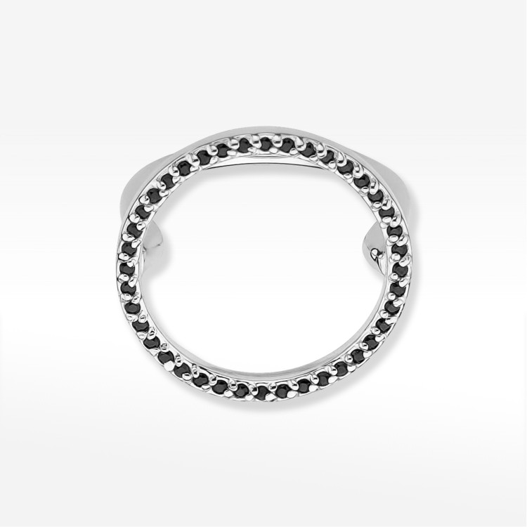 Pierścionek z czarnymi Diamentami 0,20CT białe złoto W0510