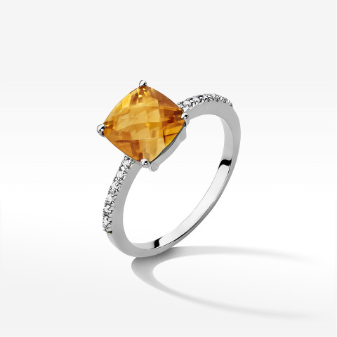 Pierścionek W0511 Cytryn 2,07ct białe złoto