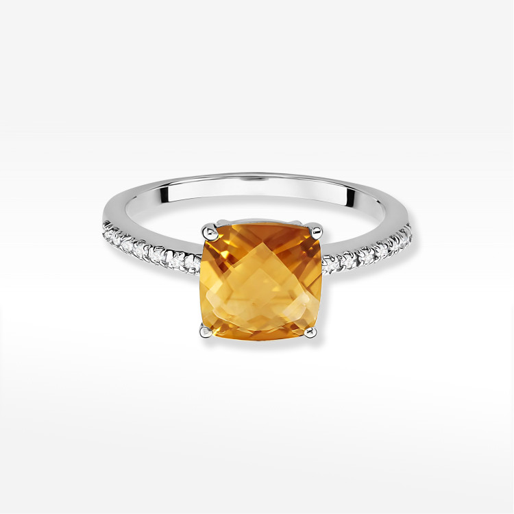 Pierścionek W0511 Cytryn 2,07ct białe złoto