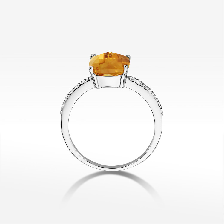 Pierścionek W0511 Cytryn 2,07ct białe złoto