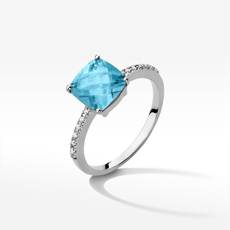 Pierścionek W0511 Topaz Swiss 2,07ct białe złoto