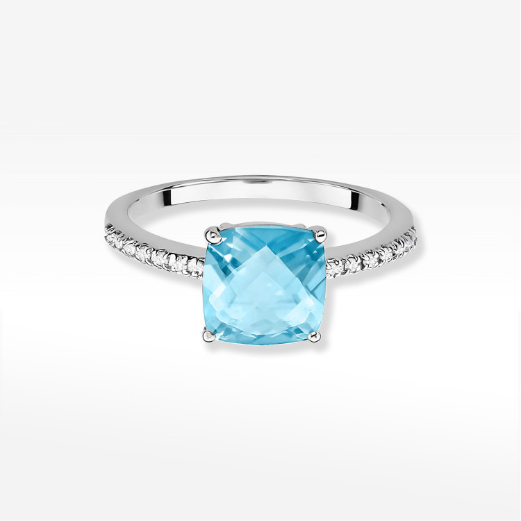 Pierścionek W0511 Topaz Swiss 2,07ct białe złoto