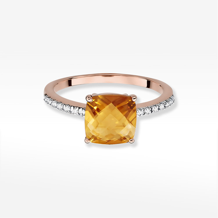 Pierścionek W0511 Cytryn 2,07ct różowe złoto