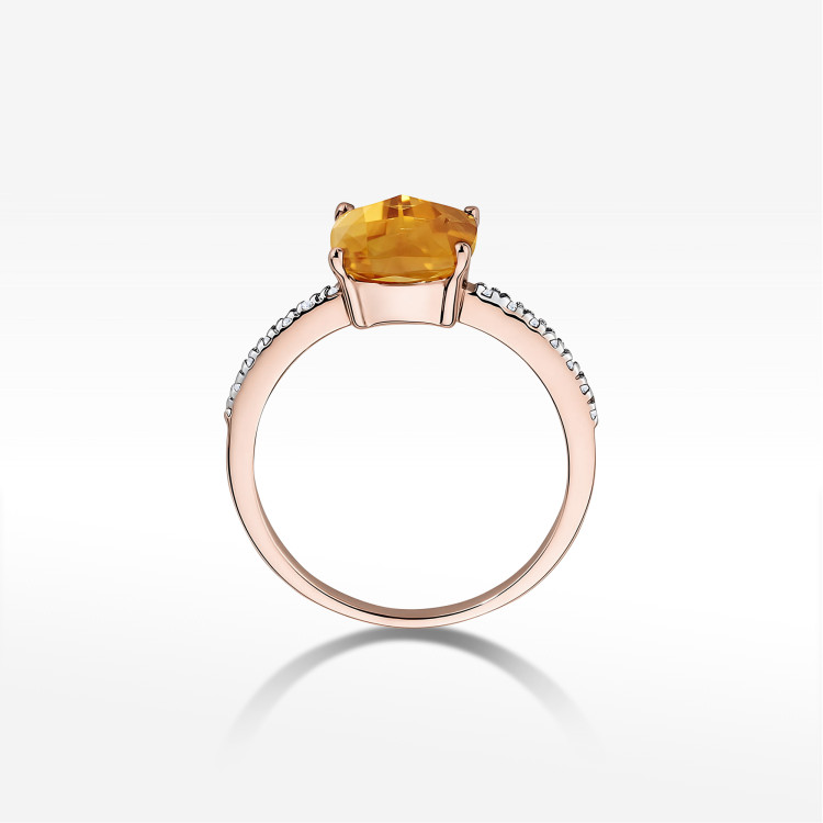 Pierścionek W0511 Cytryn 2,07ct różowe złoto