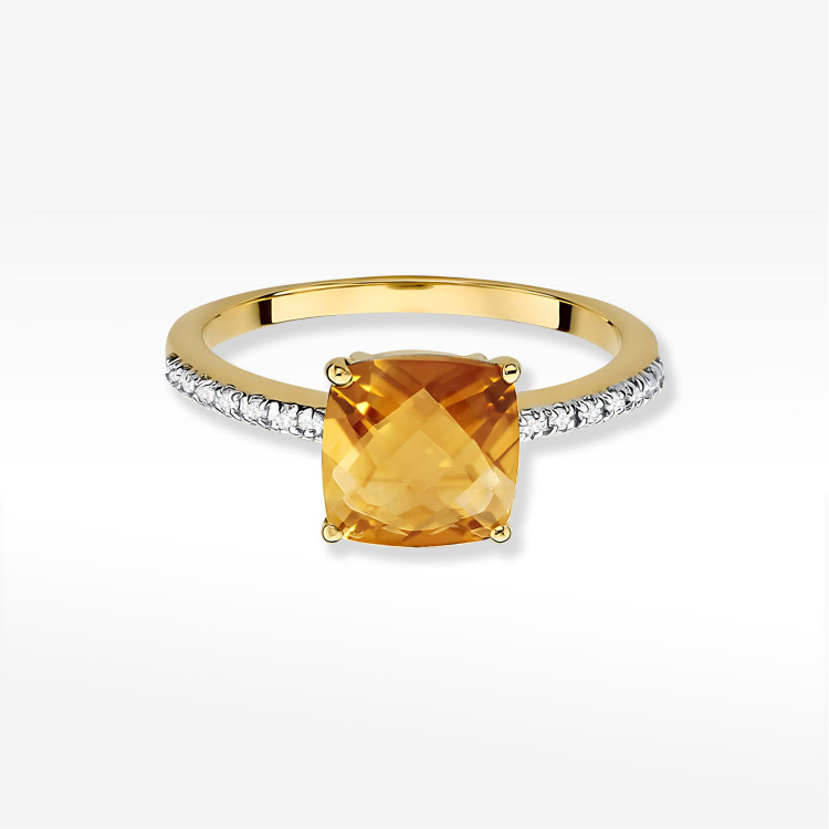 Pierścionek W0511 Cytryn 2,07ct żółte złoto
