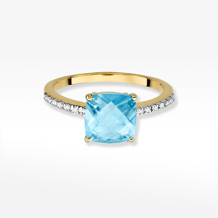 Pierścionek W0511 Topaz Swiss 2,07ct żółte złoto