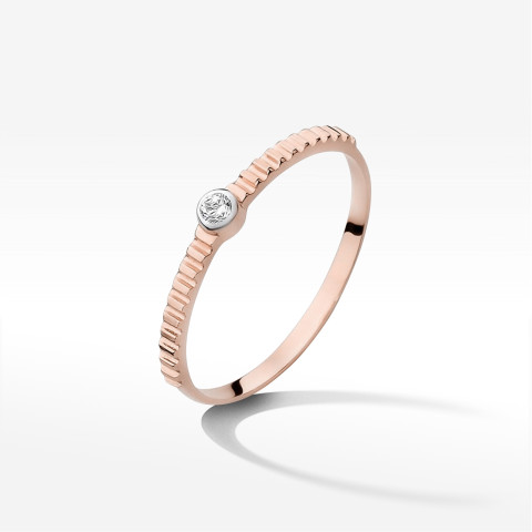 Pierścionek W0512 Diament 0,04ct różowe złoto