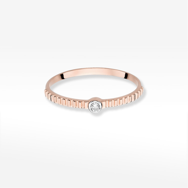 Pierścionek W0512 Diament 0,04ct różowe złoto