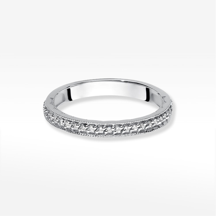 Pierścionek z białego złota z diamentami - próba 585 0,105CT W-521B